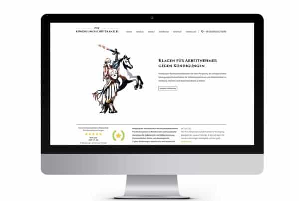 Webdesign, Webseite Die Kündigungsschutzkanzlei, Kanzlei gegen Kündigungen in Hamburg