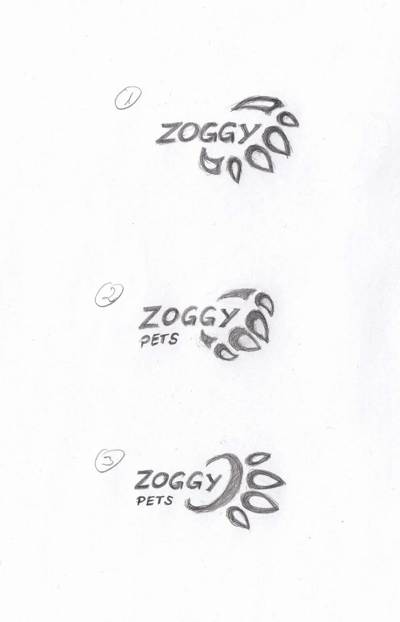 Zoggy Logo Design grobe Skizzen