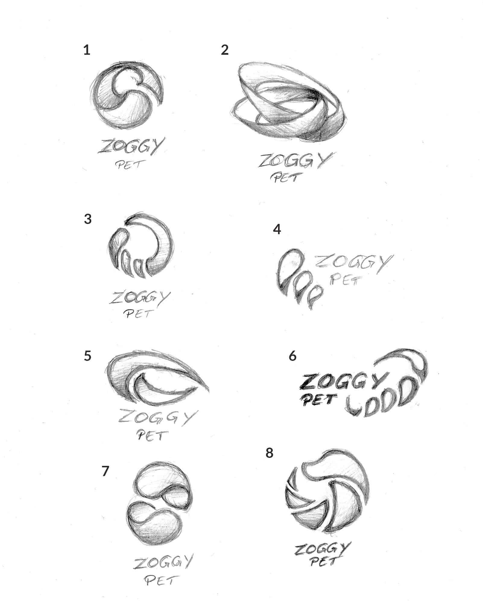 Zoggy Logo Design grobe Skizzen