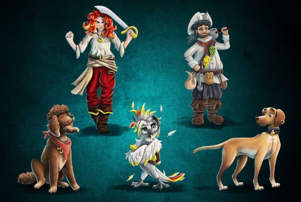 Pirate dogs, children's book illustrator wanted, children's book illustrated, children's book created, children's book illustrator Andrea Baitz, book illustrator wanted, book illustrator, children's book illustration, book illustration, looking for children's book illustrator, looking for illustrator, Character design